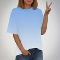 thumbnail image 2 of Timegard Plus Size Tops for Women Gradient Color Short Sleeve Round Neck Blouses Casual Comfy T Shirts, 2 of 5