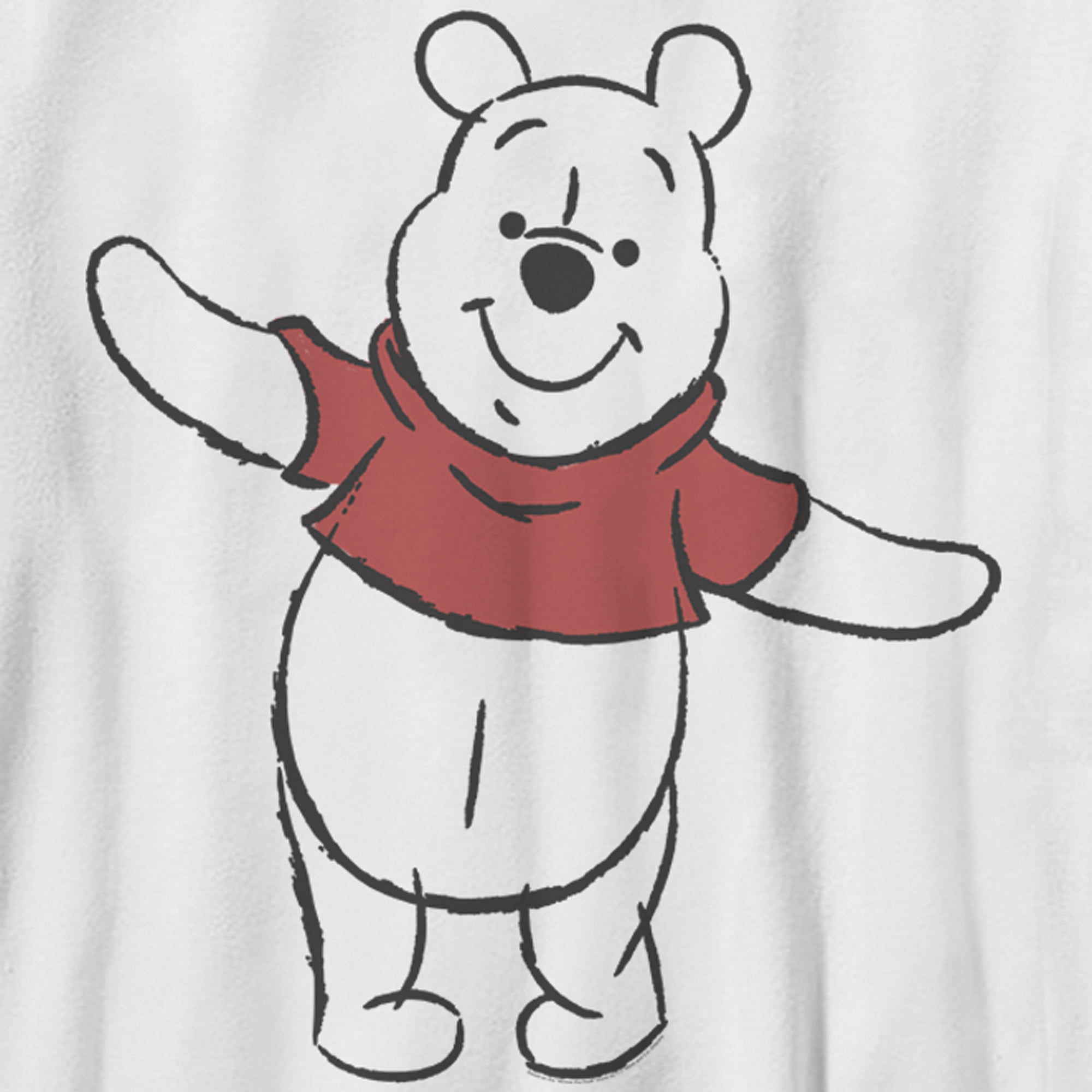 Large Bear Graphic the Pooh Athletic Red Sketch Winnie Shirt With Boy\'s Tee Heather