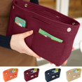 thumbnail image 1 of 1pcs Mini Storage Bag Multi Pocket Handbag Purse Organizer Felt Insert Bag Travel Makeup Bag, 1 of 5