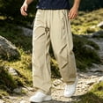 thumbnail image 2 of ZVAVZ Wide Leg Parachute Pants for Men Y2k Baggy Track Pants Fashion Outdoor Sports Pants with Zipper Pockets Khaki M, 2 of 10
