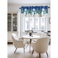 thumbnail image 2 of Merry Christmas Valances for Windows, Navy Blue Snowman Christmas Tree Deer Snowflake Light Filtering Window Treatment Valances, Rod Pocket Small Curtains for Kitchen/Bathroom, 60"x18", 2 of 9