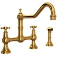 thumbnail image 1 of Perrin And Rowe U.4763X-2 Edwardian 1.8 GPM Widespread Bridge Kitchen Faucet - Brass, 1 of 6