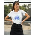 thumbnail image 2 of Beautiful Blue Floral Paisley T-Shirt Women -Image by Shutterstock, Female Small, 2 of 4