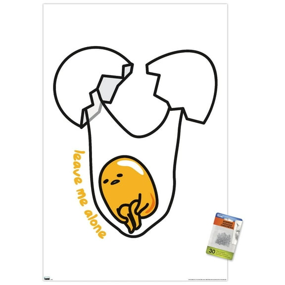 Gudetama - Leave Me Alone Wall Poster with Pushpins, 22.375" x 34"