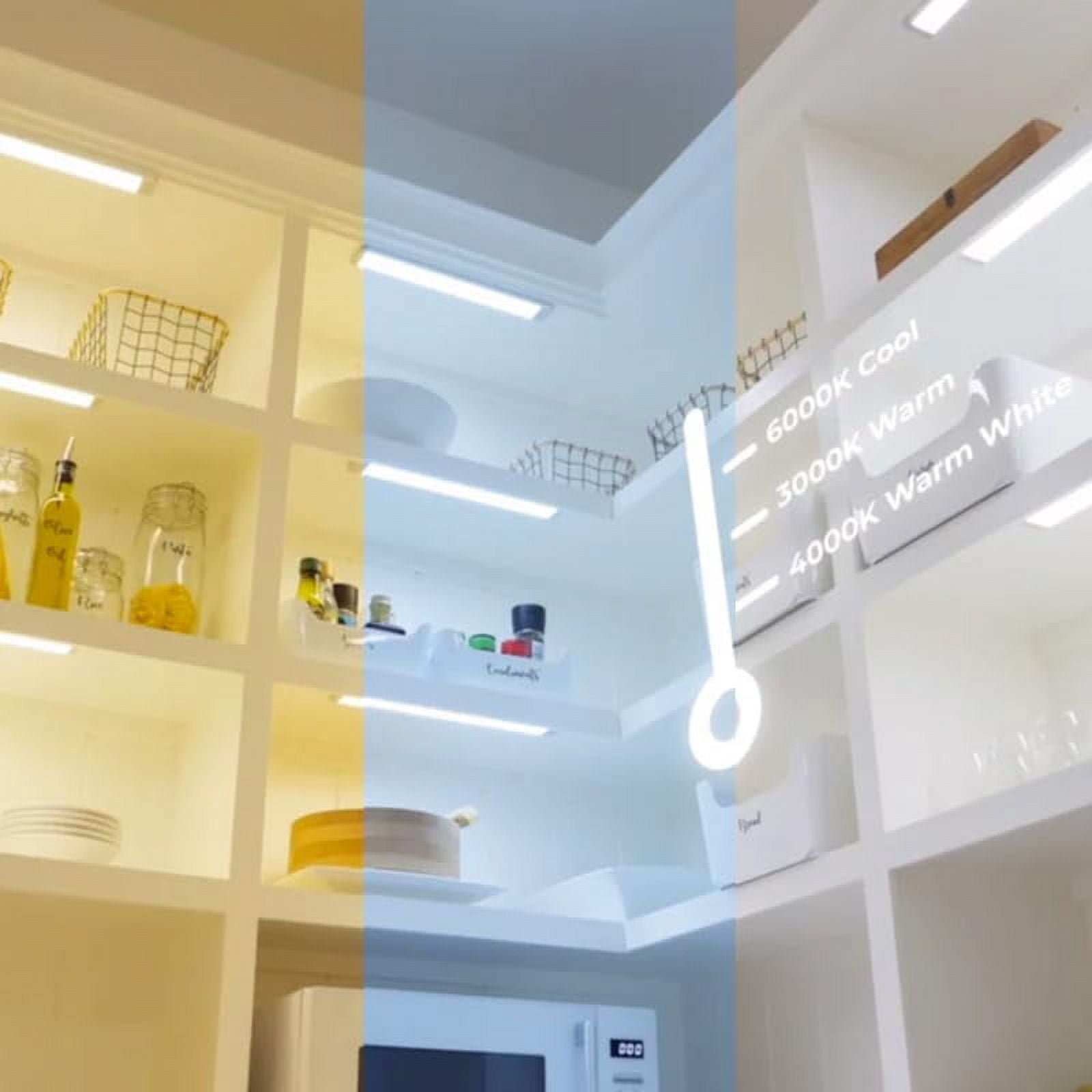 XZZ Under Cabinet Lighting, 2025 New Sensor Lights Indoor, Rechargeable Under Cabinet Lighting, Cordless, 3 Color Temperatures & Dimmable (White*2set, 16in)