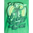 thumbnail image 4 of Cat in The Hat, Men's & Big Men's St. Patrick's Day Graphic Tee, Lucky Cat, Sizes XS-3XL, 4 of 5