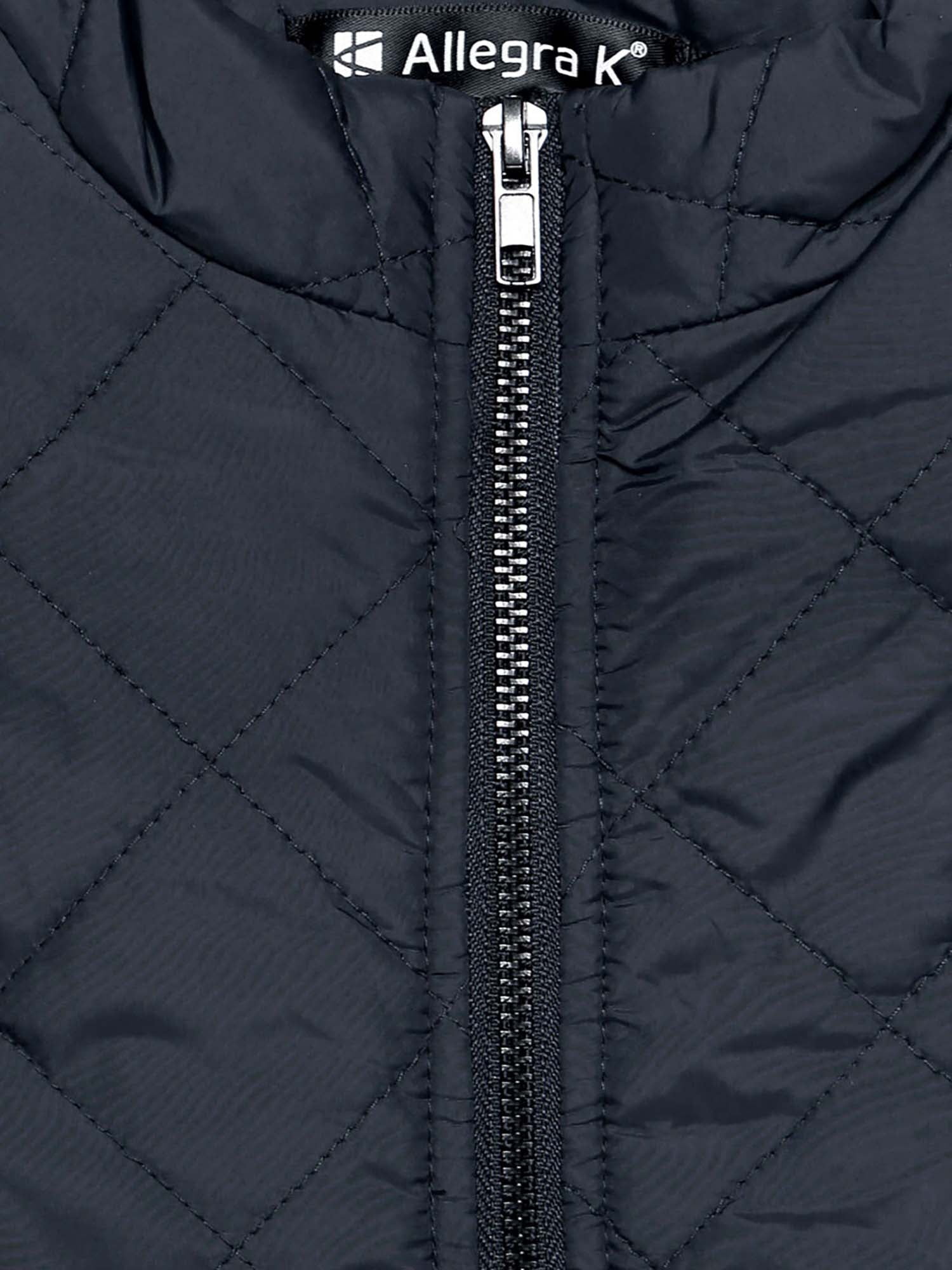 DARING DIVA Women's Zip Stand Collar Quilted Padded Vest M Dark Blue