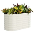 thumbnail image 4 of Garvee cama de cultivo elevada ovalada de acero galvanizado, diseño sin fondo para verduras y árboles, ideal para jardín, patio y siembra exterior, 4 of 9