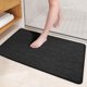 thumbnail image 1 of Color&Geometry Quick Dry Thin Bathroom Rugs Fit Under Door- Super Absorbent, Non Slip Rubber Backing, Non Shedding, Washable Black Bath Mat- 16"x24" S, 1 of 4