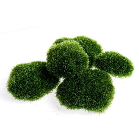 JZROCKER 5-Piece Artificial Moss Rocks Faux Green Moss Stones for Terrariums Decoration