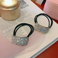 thumbnail image 4 of 2Pcs Hair Ties Shiny Rhinestone Decor Elastic Ponytail Holder Sparkling Bling Hair Rope Hair Accessories, 4 of 8