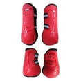 thumbnail image 1 of Almencla 4Pcs Bottes de Cheval de Soutien Garde de Jambe pour Sauter Équitation Accessoires Rouges XL, 1 of 8