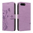 thumbnail image 3 of Nalacover Case Wallet for iPhone 8 Plus / iPhone 7 Plus with Card Slots, Embossed Pattern PU Leather Phone Case Kickstand Flip Cover Detachable Wrist Strap Magnetic Closure Folio Case, Purple, 3 of 11
