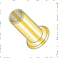 thumbnail image 1 of 10-24 (Max Grip .130) Large Flange Blind Threaded Inserts / Steel / Zinc Yellow / Large Flange / Non-Ribbed (Quantity: 1,000 pcs), 1 of 1