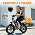 thumbnail image 5 of vefreedom Electric Bike for Adults with Peak 500W Motor, 48V 20Ah Removable Battery Fast Ebike,20" x4.0 Fat Tire Commuting Electric Mountain Bike,7-Speed, Step-Thru Bicycle, 5 of 6