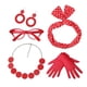 thumbnail image 4 of Paquete de 5 1950S Conjunto de disfraces para mujer Gafas de Diadema Pendiente Lunares Accesorios 50S Guantes para Halloween Rojo Yinane Disfraz de Halloween, 4 of 8