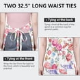 thumbnail image 6 of Pioneer Flower Floral Print Pattern Apron-Garden Aprons for Women with Pockets-Cotton Linen Waterproof Kitchen Cooking Gardening Aprons Adjustable for Kitchen,Cooking,BBQ and Salon 33x27 Inch, 6 of 7