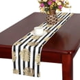 thumbnail image 2 of MKHERT Summer Gold Tropical Palm Tree Leaves Stripes Table Runner Home Decor for Wedding Party Banquet Decoration 16x72 Inch, 2 of 3