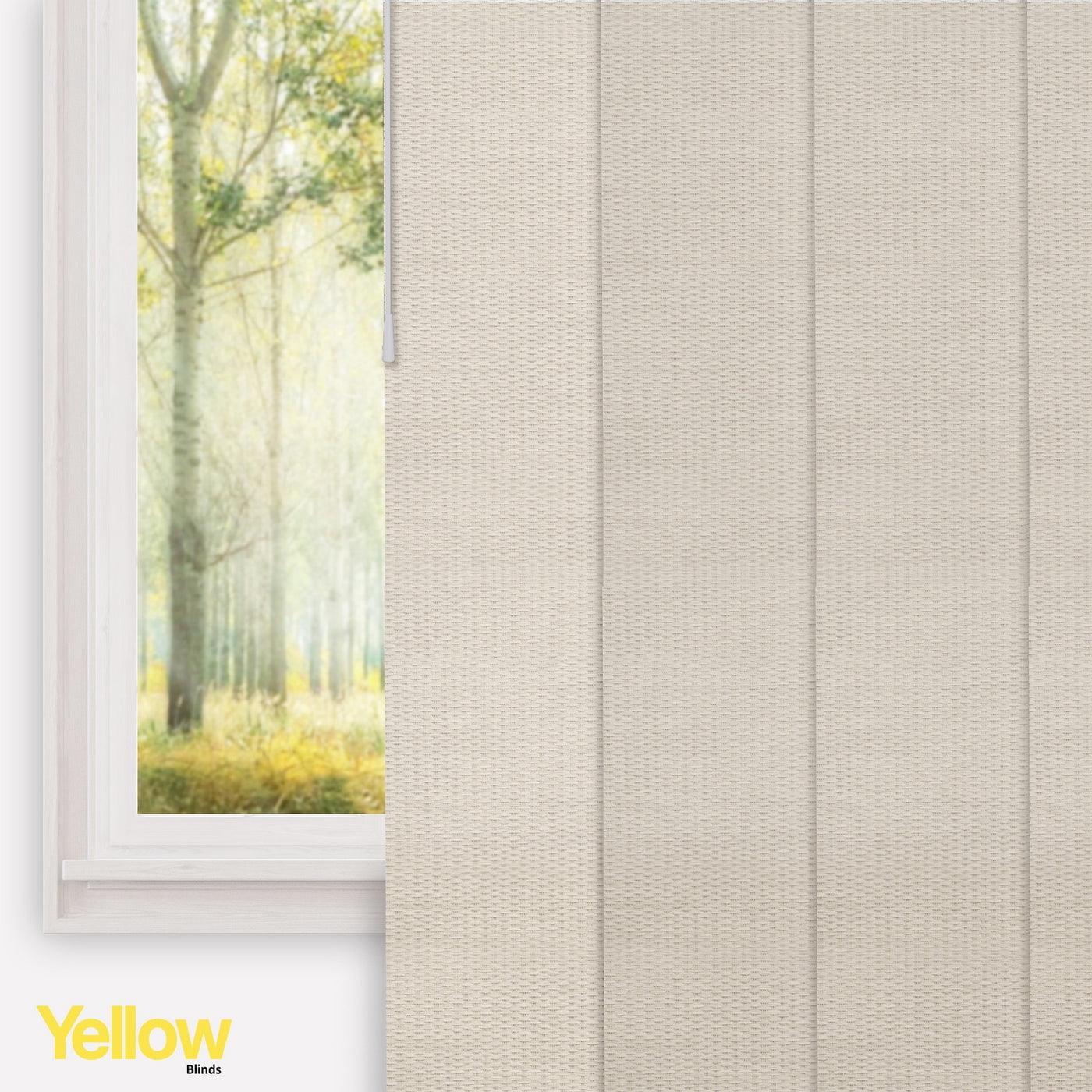 Adjustable Cordless Light Filtering Panel Track Blinds, Wilshire Beige - 46"-86"W X 0"-96"H