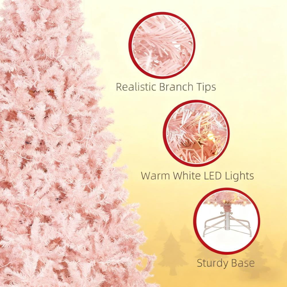 Artificial Christmas Tree with Realistic Branches,Warm White LED Lights
