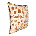 thumbnail image 3 of Velvet Rimmed Pillowcase Is Not Easy To Open Line Deformation Invisible Zipper Opening And Closing Only Pillowcase Does Not Contain Pillow Core Thankful Autumn Words Pattern 18"X18", 3 of 8