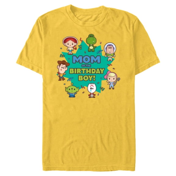 Disney and Pixar’s Toy Story Cute Mom of the Birthday Boy - Short Sleeve Blended T-Shirt for Adults - Customized-Yellow
