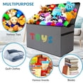 thumbnail image 5 of VICTORICH Kids Toy Box Chest with Removable Lid, 32 gal Extra Large Foldable Storage Bins for Toddlers and Nursery, Gray, 5 of 7