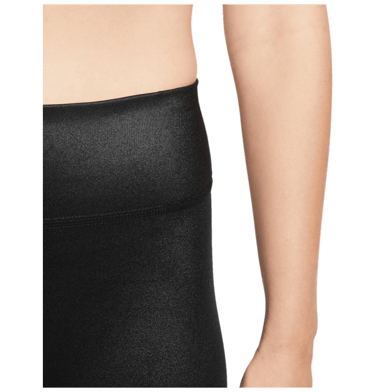 Nike Women's Dri-Fit One Mid-Rise Shine Legging Pants (Black/White,  XX-Small) 