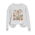 thumbnail image 2 of WREESH Women's Soft Crewneck Long Sleeve Sweatshirt Loose Fit Casual Fall Pullover Graphic Print Tops White, 2 of 4