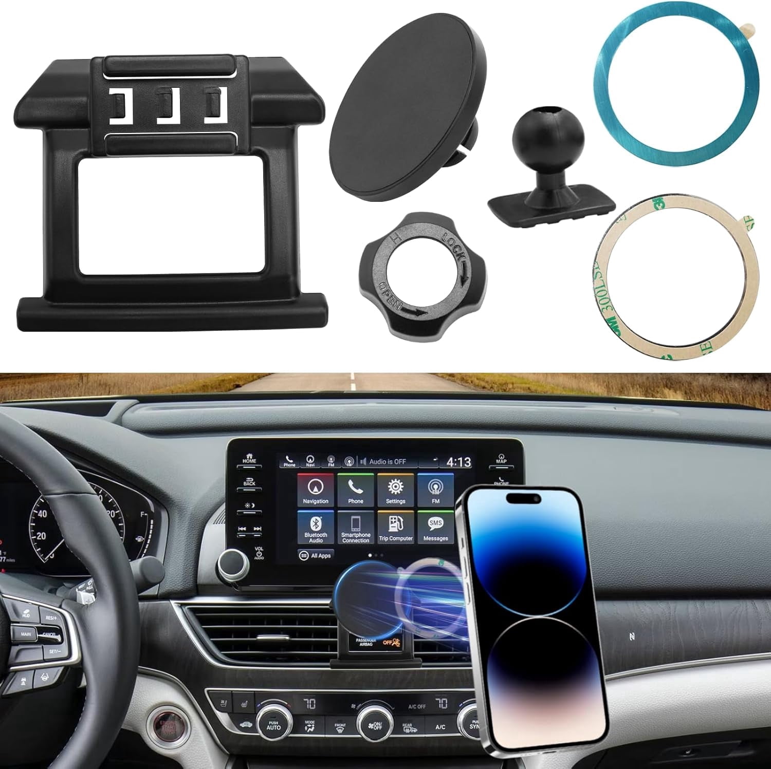 Compatible with 2017-2021 Honda CRV Car Air Vent Phone Holder Mount,for 5th Gen CRV Air Vent Phone Mount Holder Anti-Shake,Cell Phone Holder Mount-360 Degree Rotation CRV Dashboard Phone Stand