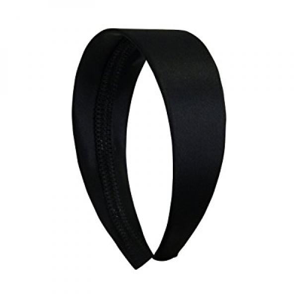 Black 2 Inch Wide Satin Hard Headband With No Teeth Head Band For Women And Girls Motique Accessories Walmart Com