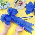 thumbnail image 3 of 2Pcs Blue Wreath Bows Large Spring Decorative Bowknot Big Gift Wrapping Bow with Twist Tie for Door Party Birthday Tree Topper DIY Crafts Ornaments Holiday Decor 19.84x11.02inch DIY, 3 of 6