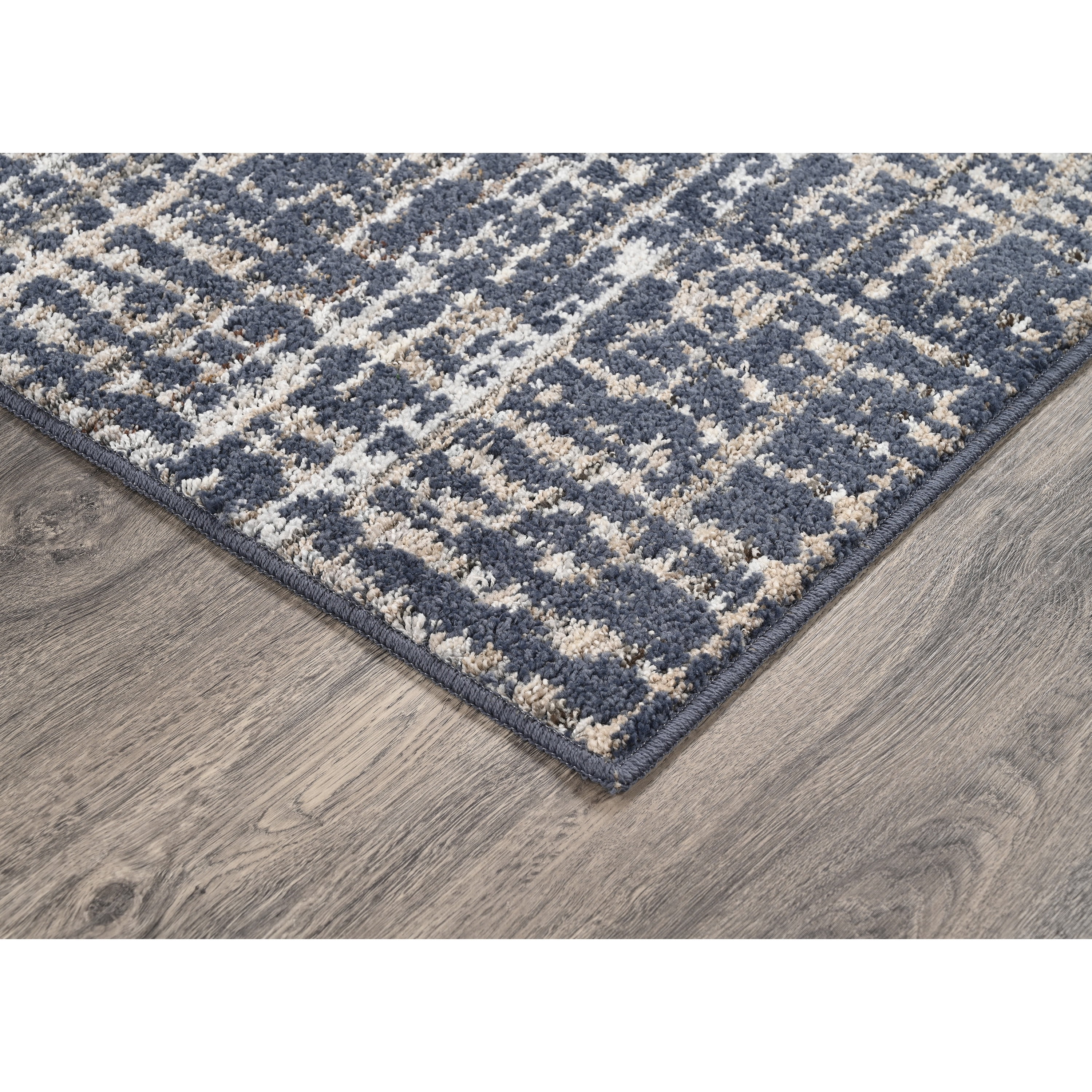Garland Rug Rumba Slate Blue/Earth Tone Indoor Runner Rug, 3' x 12'