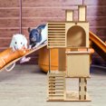 thumbnail image 2 of Hamster Wooden Ladder House Habitat Pet Exercise Playground Slide Platform, 2 of 6