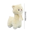 thumbnail image 3 of Cuddly White Alpaca Llama Lamb Toy - 13" Stuffed Animal Cushion Plush Doll, Kawaii Plushie, 3 of 6