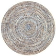 thumbnail image 2 of Indian Handmade Braided Multi Color Cotton , Denim with Natural Jute Round Rugs , Home Decor Carpet Size 6 x 6 Feet Round ( 180 cm x 180 cm), 2 of 3