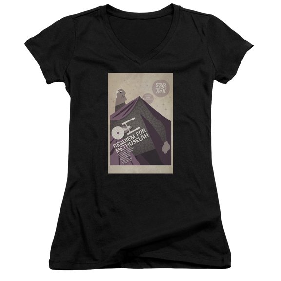 Star Trek Tos Episode 74 Junior Women's V-Neck T-Shirt Black