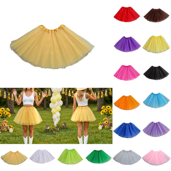 OIOLOYJM Tutu for Women Adults Halloween Happy Ballet Multi-Layer Tulle Skirt Christmas Performance Non See-Through Fluffy Holiday Party Dress Gold 1 US-XS