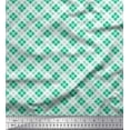 thumbnail image 1 of Soimoi Moss Georgette Fabric Diagonal Check Fabric Prints by Yard 42 Inch Wide, 1 of 3