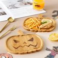 thumbnail image 4 of Ghost Bandeja de comida de calabaza de madera para Halloween, plato de mueca, decoración de plato de hamburguesa y patatas fritas, 4 of 5