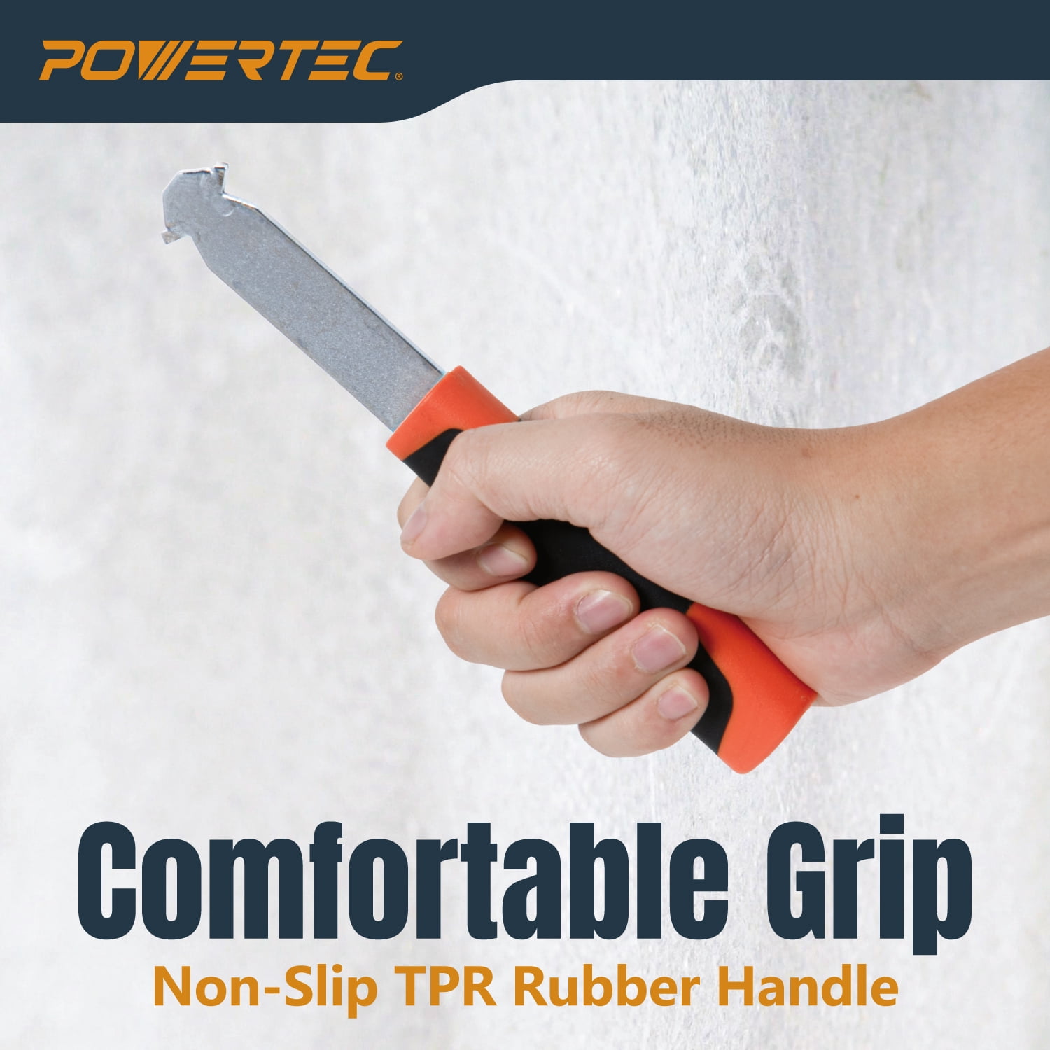 POWERTEC Heavy Duty Backer Board Scoring Knife, Ergonomic Grip, Dual Tungsten Carbide Blades for Tile Cement Board, Laminate (71903N)