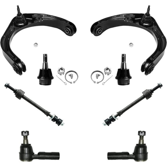 Detroit Axle - Front 8pc Control Arms Kit for 4WD 06-08 Dodge Ram 1500, 2 Upper Control Arms w/Ball Joints 2 Lower Ball Joints 2 Sway Bars 2 Outer Tie Rods 2006 2007 2008 Replacement