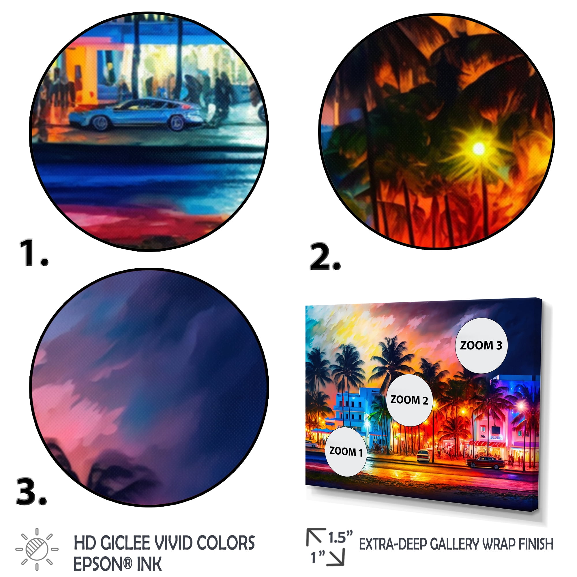 Designart Miami Beach Holidays I Canvas Wall Art