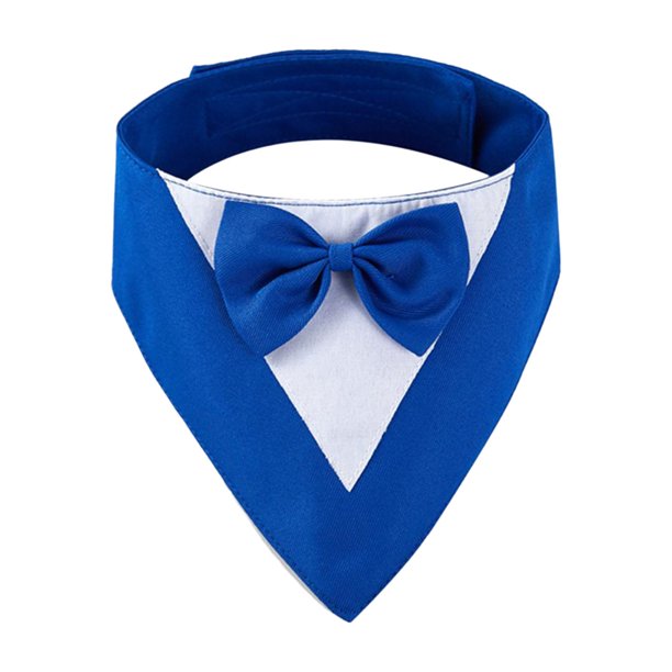 Pañuelo para perro, bufanda para cachorro, pañuelo triangular ajustable, babero para perro, collar de esmoquin para Acción de Gracias, perros pequeños Azul