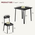 thumbnail image 2 of 3-Piece Dining Set for 2 with Square Table & Upholstered Chairs, Modern Kitchen Table with Metal Frame for Small Spaces and Apartments, 2 of 7