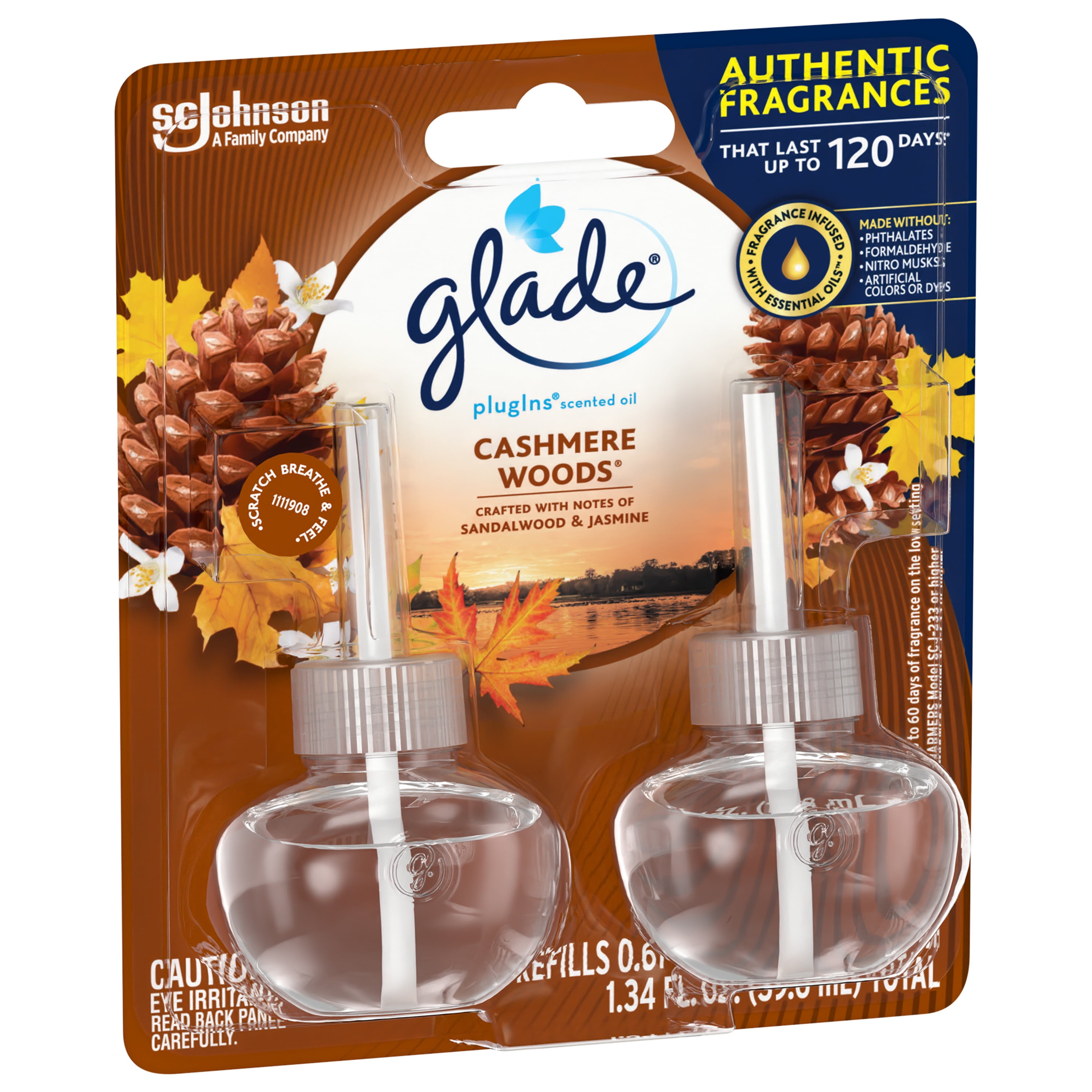 Glade® PlugIns® Scented Oil Refills Air Freshener Cashmere Woods
