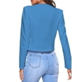 thumbnail image 4 of FASHIONWT Women Plus Size Long Sleeve Solid Cardigan Zip Pocket Premium Blazer Suit, 4 of 4