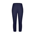 thumbnail image 7 of Plus Size Capri Leggings for Women Stretch Knee Length Pull On Capris Elastic Waist Casual Slim Fit Workout Pants Navy XL, 7 of 7