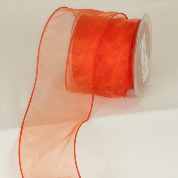 The Ribbon People Orange Wired Organza Craft Ribbon 3" x 27 Yards