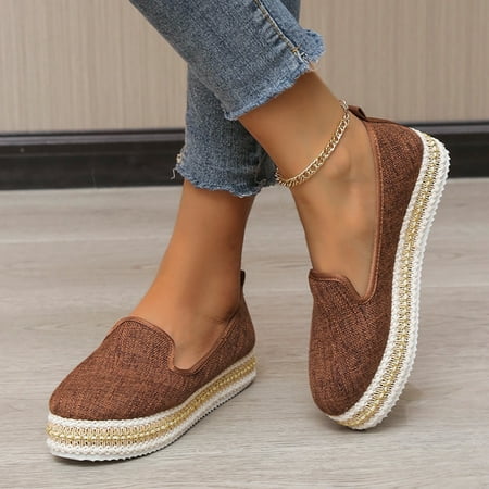 

Womens Sandals Gnobogi Wedges For Women Dressy Summer Comfortable Closed Toe Elastic Platform Wedges Sandals Casual Shoes Sandals for Women Dressy Summer Brown